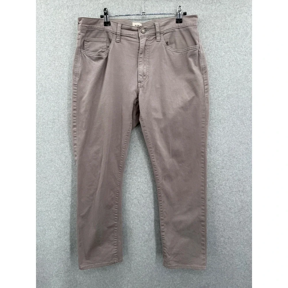 Flint and Tinder 365 Pants Mens 32x30 Taupe Slim Fit Stretch Chino Trousers